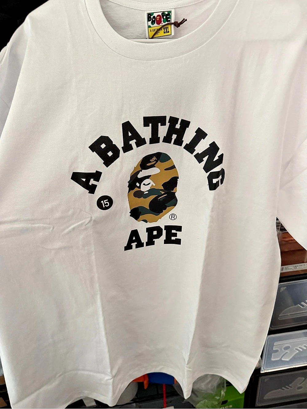 A Bathing Ape 15th Anniversary BAPE Head Camo Graphic White Cotton NWT